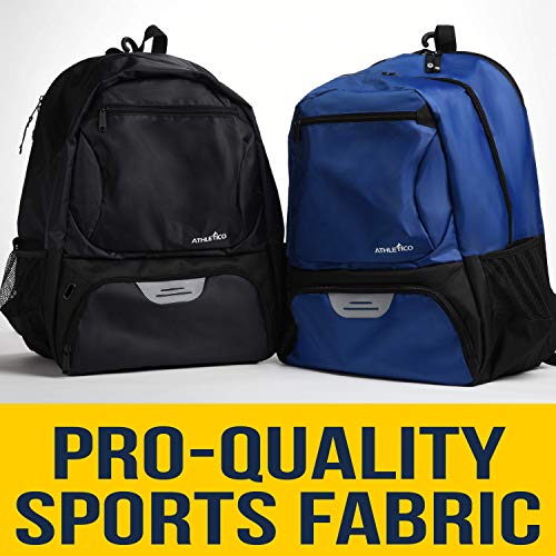 Athletico Premier Tennis Backpack - Tennis Bag Holds 2 Rackets in Padded Compartment | Separate Ventilated Shoe Compartment | Tennis Bags for Men or Women - color: Blue