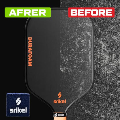 Pickleball – Paddle Cleaner Eraser with Carrying Storage Case, Premium Carbon Fiber Pickle Ball Racket Cleaner, Fast & Easy Rubber Eraser Removes Ball Residue, Dirt & Scratches - color: Navy Blue