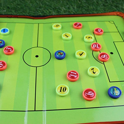 Football Soccer Coaches Magnetic Tactic Board,Dry Erase Coaching Clipboard,Foldable and Portable Coach Tool,Extra Professional Whistle Included