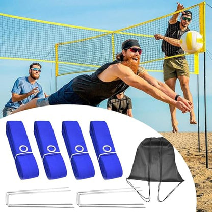 Coastal Game Lines – Portable Volleyball Marking, Outdoor Sports Kit | Easy Setup Net Boundaries, Beach Court Accessories for Lawn Backyard Activities During Summer Family Gatherings