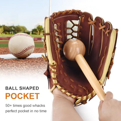 Baseball Hammer, Baseball Softball Golve Mallet, 2 Leather Lace and 1 Needle for Baseball Glove, 2Pcs Baseball Lock, Golve Mallet