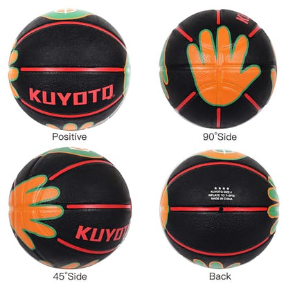 KUYOTQ Size 4 Basketball 25.5" for Kids Youth with Visual Hand Print Guide, for Shooting Practice, Correct Shooting Form and Improve Accuracy, Essential Basketball Training