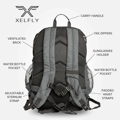 Xelfly Basketball Backpack with Ball Compartment - color: Gray