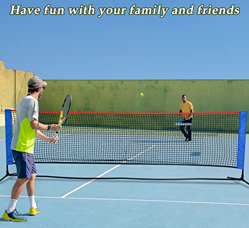 MiniTang Retractable Tennis Net - 10x5.2FT Portable Adjustable Height Steel Frame Net for Pickleball Volleyball Badminton, for Backyard Driveway Camping with Carry Bag