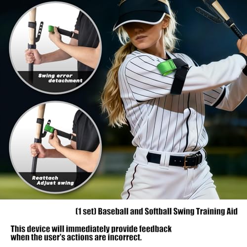 Baseball/Softball Hitting Trainer – Swing Trainer Aid for Batting & Hitting Practice – Baseball Training Equipment to Improve Bat Speed, Swing Mechanics, & Timing – for Ages 9 and Up