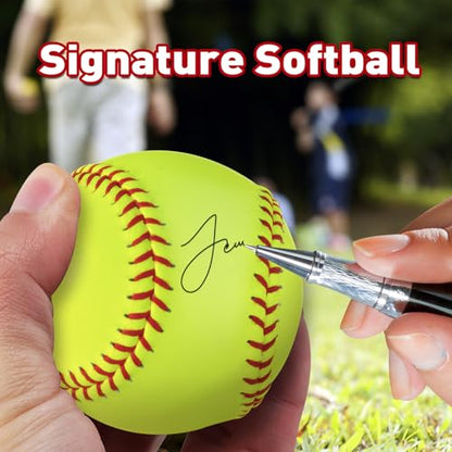Sports Practice Softballs Slow Pitch Official Size and Weight Softballs, Unmarked Leather Covered Training Ball for Games, Practice and Training - size: 11 Inch