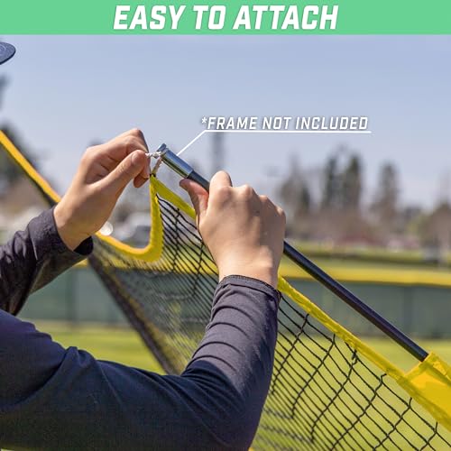 GoSports Replacement 7 x 7 ft Baseball Net - NET ONLY - Frame NOT Included - Choose Your Color - color: Yellow