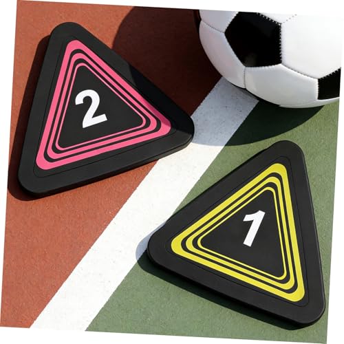 10pcs Non-Slip Sports Dots and Football Training Markers, Flat Triangular Numbered Spot Markers for Soccer and Basketball Agility Drills, Sturdy Floor Cones for Indoor Outdoor