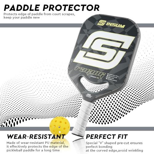 INSUM Pickleball Paddle Edge Guard Tapes Protection Tapes, Pre-Cut V, 20/23/26mm Width Protective Tapes for All Thickness Edges - color: Gray, size: Width 26mm
