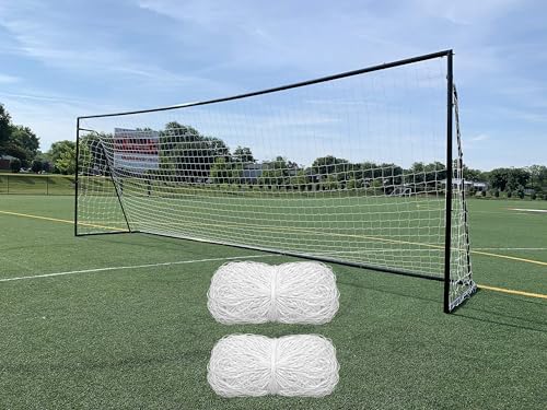 24 x 8 Ft.Regulation Size Soccer Goal w/Weatherproof HDPE Net. 50MM Diameter Industrial Grade Black Powder Coated Galvanized Steel. Portable 8x24 Foot Training Aid. ONE Year Warranty! - color: Black, size: 24x8 w/Extra Net