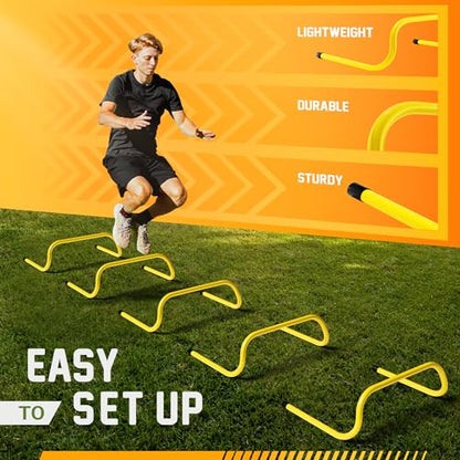 Yes4All Agility Speed Training Agility Hurdles for Athletes - 5 Pack - Speed and Agility Training Equipment for Soccer Basketball Football Hurdle Training - color: E. Set 5 Hurdles Yellow