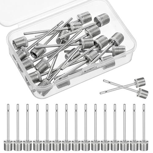 Air Needle for Balls, 20 Pcs Ball Pump Inflation Needles, Ball Pump Needles with Portable Storage Case, Heavy Duty Inflation Needles & Ball Pins for Basketball, Soccer Ball, Football, Bike Pump