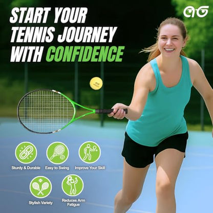 Teen Tennis Racket Set-27 Inch Tennis Rackets for Beginners and Youth Players-Lightweight Racquets with Carry Bag, Grip Tape, and Ball Offer-Ideal for Boys & Girls Ages 12+