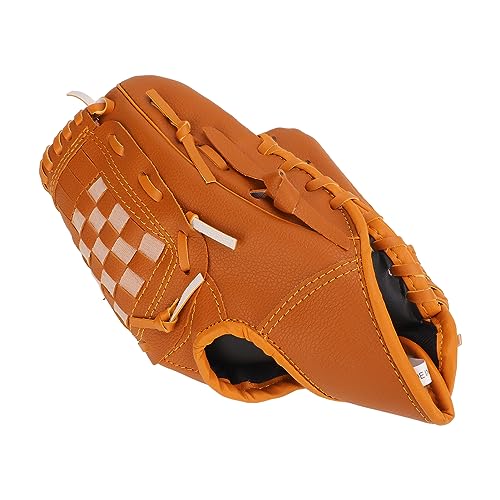 Baseball Pitcher Mitt Optimal Balance PVC Brown Catching Glove for Baseball Training for All Ages - size: 12.5 Inch