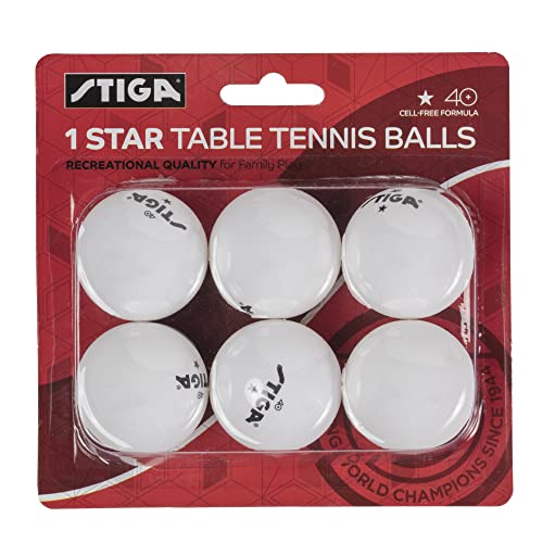 STIGA 1-Star Balls - color: White, size: 6 Pack