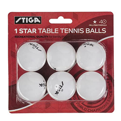 STIGA 1-Star Balls - color: White, size: 6 Pack