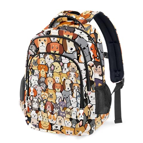Dog Theme Backpack for Kids,School Bookbag Large Capacity Adjustable Bookbag Durable Lighting Multi Pockets School Bag Daypack Travel (Dog) - color: Dog