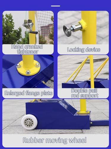 Volleyball net Steel Volleyball/Badminton Fillable Stand with Wheels Indoor & Outdoor Use Family Outdoor Games (One Color Style2)