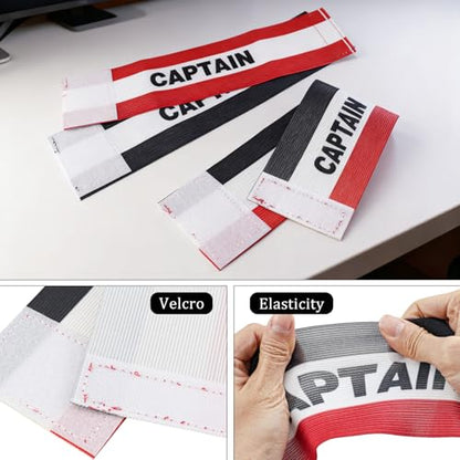 3pcs Captain Arm Bands for Soccer, Football, and Rugby Stylish Black Armbands for Youth and Adult Teams Perfect for Soccer, Volleyball, and More