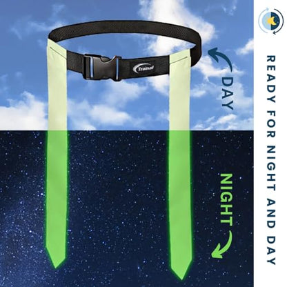 Trained Glow in the Dark Flag Football Set – 2-Man Adjustable Flag Football Belts with Flags – Outdoor Flag Football Gear