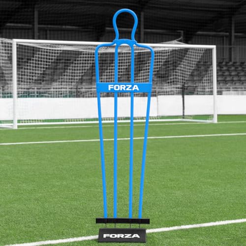 FORZA 6ft Airflow Soccer Mannequin | Wind-Resistant Free Kick Training Dummy for Coaching Drills & Shooting Practice | Shatterproof PVC with Ground Spikes & Optional Base - Pack of 1 or 3 - color: Sky Blue, size: Pack of 1, style: With Bases