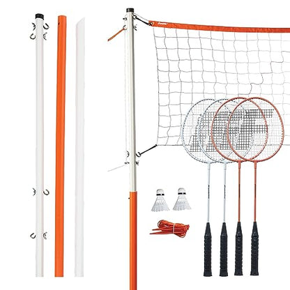 Franklin Sports Badminton Net Sets - Outdoor Backyard + Beach Badminton Net + Equipment Set - (4) Rackets + (2) Birdies + Portable Net Included - Adults + Kids Set - style: Starter