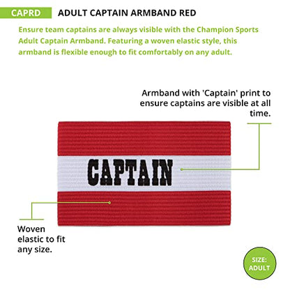 Champion Sports Soccer Captain Arm Bands - Adult Red