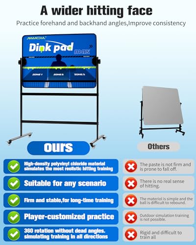 Portable Pickleball Trainer - Solo Practice Rebounder with Adjustable Stand, Perfect for Dink Mastery