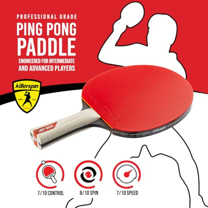 Killerspin Jet 600 Spin N2 Ping Pong Racket – Advanced Table Tennis Racket, 5 Layer Wood Blade, Nitrx-4Z Rubbers, Flared Handle