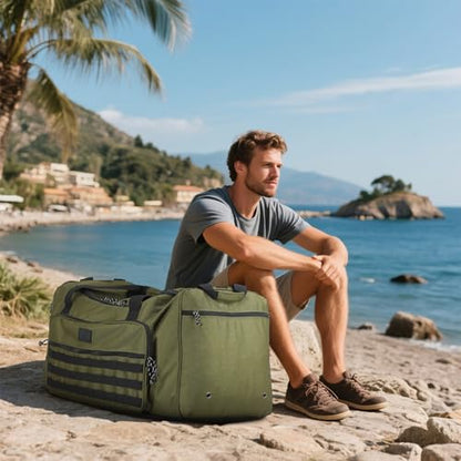 120L Extra Large Gym Duffle Bag for Men Women with Shoes Compartment Heavy Duty Tactical Sports Duffel Bag Big Football Baseball Basketball Soccer Hockey Team Equipment Bag, Green - color: Green