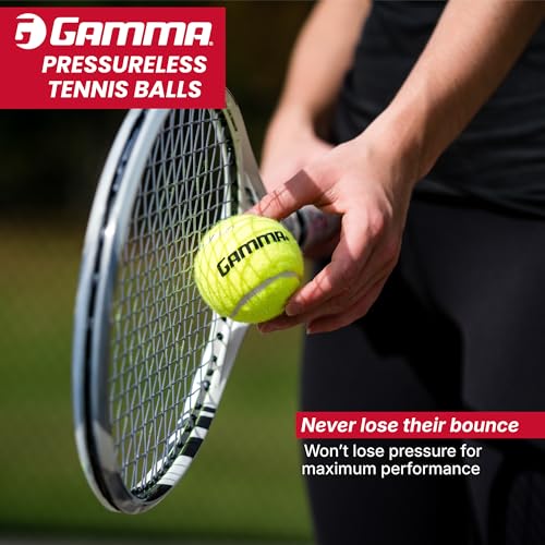 Gamma Sports Pressureless Tennis Balls Box - Ideal for Practice, Teaching, and Training with High-Visbility Felt - Indoor and Outdoor Court Play - 48 and 75 Pack Sizes - size: Standard