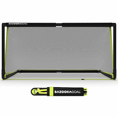 BazookaGoal Original Solid Frame Pop Up Goal - Folding Mini Soccer Goal for Kids and Adults - Portable Goal Post - Easy to Set-up & Steady - Single Unit (1 Goal Included) - size: 6 x 3 ft, style: PVC - Black