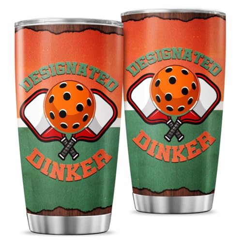 Designated Dinker Pickleball Gift 20oz Tumbler, Funny Stainless Steel Insulated Travel Cup for Men and Women, Unique Pickleball Player Mug for Birthday, Christmas, Retirement - color: Pickleball Lover