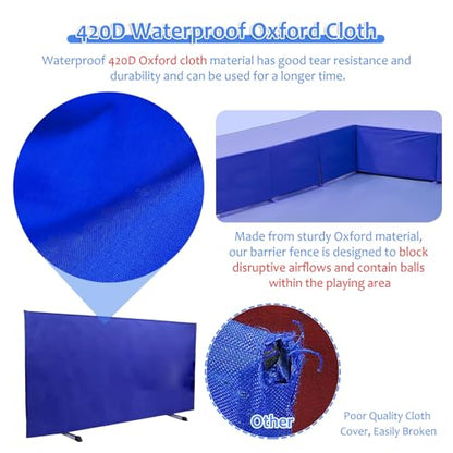 Table Tennis Surround Temporary Wall, Removable Training Fence. Table Tennis Court Surround Barrier, 420D Oxford Cloth Fence for Blocked Areas and Enhanced Play，（Black） - color: Black