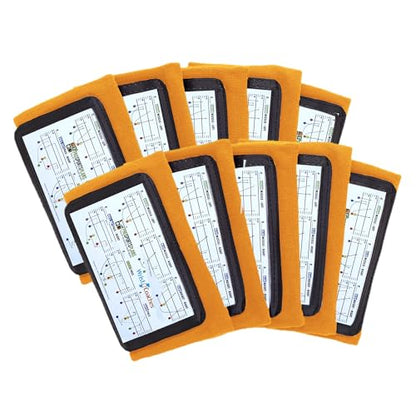 Football Play Wristbands - Youth Quarterback Gear - Wristband Playbook for Football and Softball Signs - color: Orange