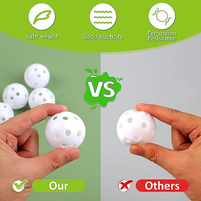 Joyberg Practice Golf Balls 24 Pack, 42mm Plastic Golf Balls, Practice Golf Balls for Backyard, Training Golf Balls for Swing Practice - color: White