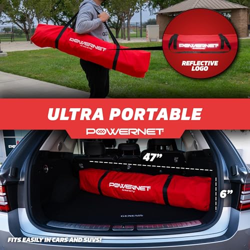 PowerNet Portable Volleyball Net for Backyard Training, Indoor Outdoor Volleyball Practice Equipment, Great for Hitting Serving Drills Small Scrimmage or 1 On 1 Game - size: 20-Foot