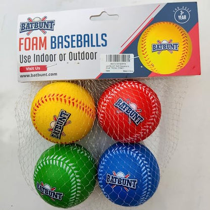 Practice Baseballs for Kids, Indoor Training Soft Foam Balls - 4Pcs Foam Baseballs