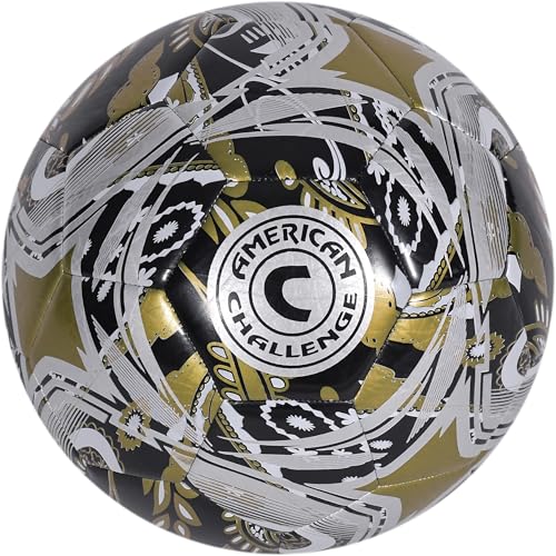 Paisley Soccer Ball – Professional Training Soccer Ball for Grass Fields – Durable TPU Machine Stitched Soccer Balls – Sizes 3, 4 & 5 – Outdoor Practice & Match Play - color: Black, size: 4