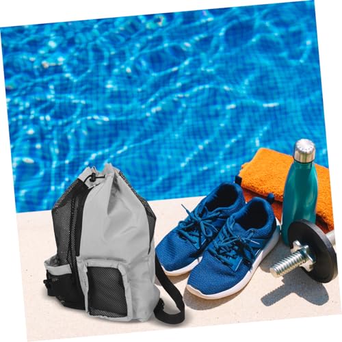 Baluue Draw Swimming Bag Back Draw Back Swimming Mesh Bag Swim Mesh Bag Beach Bag Back Swimsuit Bags Swim Back - color: Grey