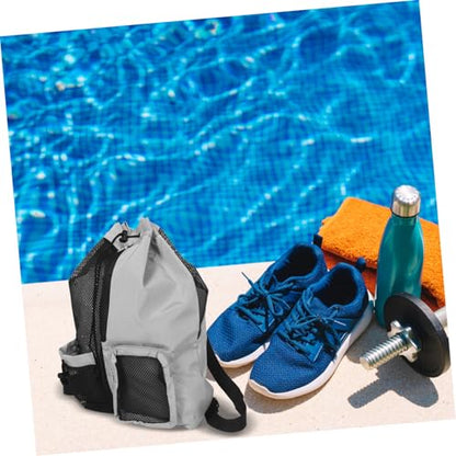 Baluue Draw Swimming Bag Back Draw Back Swimming Mesh Bag Swim Mesh Bag Beach Bag Back Swimsuit Bags Swim Back - color: Grey