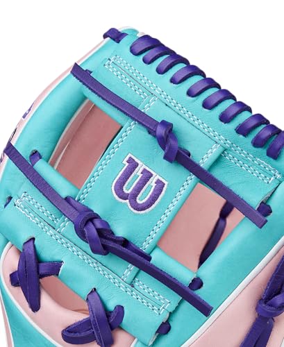 Wilson Winter 2025 A2K® Baseball Gloves - color: Teal/Pink/Purple, size: Infield - 11.5"