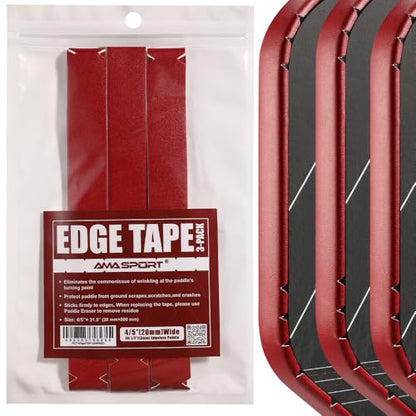PICKLETECH Pickleball Paddle Protection Tape - Paddle Head Edge Guard - Racket Edge Protection Tape -Fit Perfectly Curved Edge -No Wrinkling - color: Burgundy, size: Width 20mm