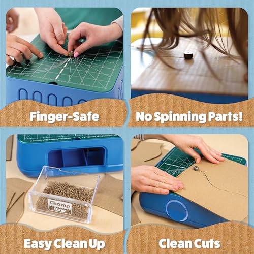 Chompshop ChompSaw | Kid-Friendly Power Tool That Lets Kids Cut Cardboard on Their Own | Award-Winning STEAM Toy | No Sharp Blades, Screen-Free Creative Play | 100-120V AC, Ready to Use | Ages 5+