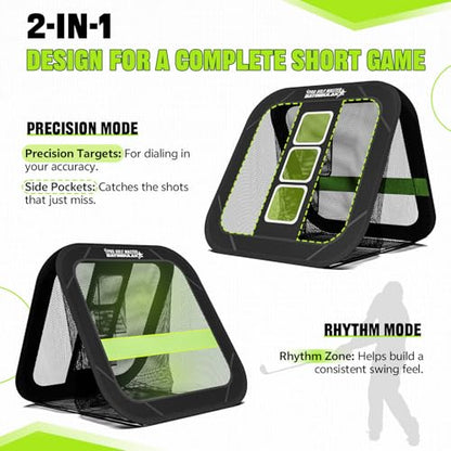 Golf Chipping Practice Net Backyard Driving Golf Accessories for Men Gift, 1 Pack - style: 2 in 1 Golf Net