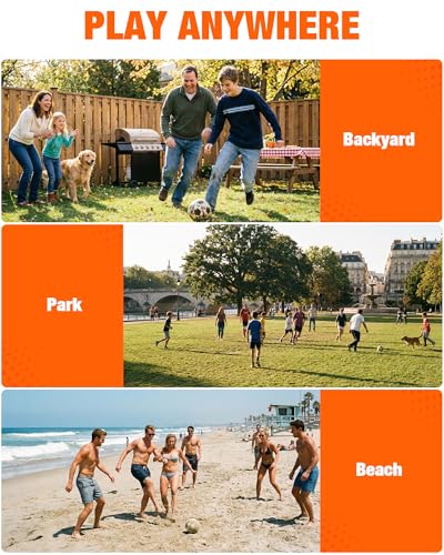 SPOYNAL 8x5 FT Soccer Goal for Backyard | Foldable Soccer Net with Metal Frame | Portable Training Goal for Home Practice, Park & Beach Use
