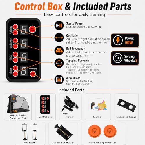 Table Tennis Training Machine,Variable Rhythm & Oscillating Head,Beginners Ping Pong Robot,for Solo Practice,Helping Players Train Strokes