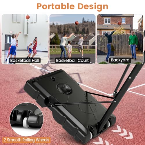 Goplus Portable Basketball Hoop Outdoor, 10FT Basketball Goal w/ 44'' Shatterproof Backboard, Easy Adjust Height, Fillable Base, Free Weight Bag for Teens Adults Driveway Backyard - style: 8-10FT, 5-Level
