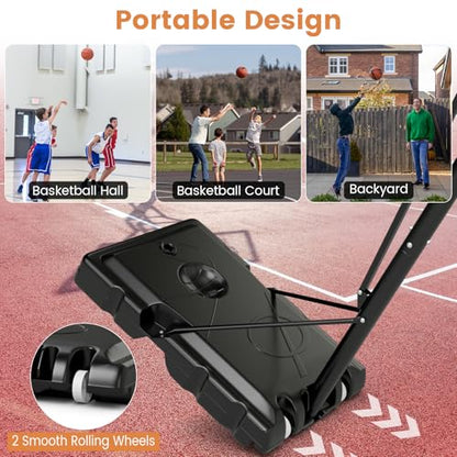 Goplus Portable Basketball Hoop Outdoor, 10FT Basketball Goal w/ 44'' Shatterproof Backboard, Easy Adjust Height, Fillable Base, Free Weight Bag for Teens Adults Driveway Backyard - style: 8-10FT, 5-Level
