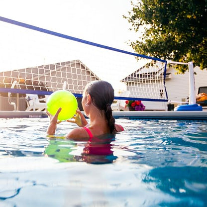 Pool Volleyball Net Replacement 15/20 Ft Extended Length 15Ft-26Ft /20Ft-32Ft Adjustable with Heavy Duty Steel Buckle Upgraded Waterproof & Durable Nylon Straps for Swimming (Net Only)